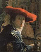 Jan Vermeer the girl with the red hat Spain oil painting artist